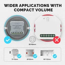 Реле Zigbee Moes ZM-104B-M Tuya Smart Switch 2ch 10 А двоканальне - мініатюра 4