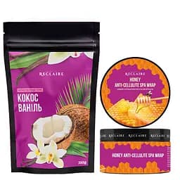 Двойной медовый антицеллюлитный набор для тела: Скраб+обертывание Reclaire cosmetics