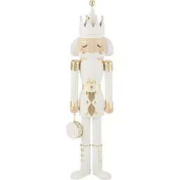 Статуэтка Щелкунчик рождественская J-line большая напольная 106 см белая с золотом (47910)
