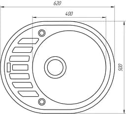Кухонна мийка гранітна Globus Lux Arno чорний 620x500мм-А0002, Чорний - мініатюра 4