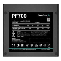 Блок живлення 700 Вт, Deepcool PF700, Black, 80+ Standard, Active PFC, 12 см, 2xMolex / 6xSATA / 4x6+2-pin / 2x4+4-pin / 20+4-pin, захист: OPP/OVP/SCP/UVP, ATX12V V2.4 (R-PF700D-HA0B-EU) - мініатюра 3