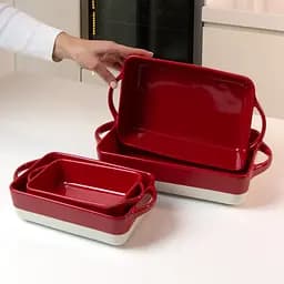 Форма для запікання МВМ My Home M 25х15х5.5 см (KP-44 M WHITE/RED) - мініатюра 6