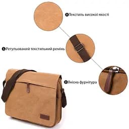 Текстильна сумка для ноутбука 13 дюймів через плече 20190 Vintage коричневий - мініатюра 8