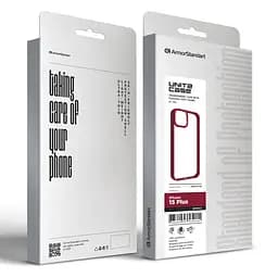 Чехол для Apple iPhone 15 Plus, UNIT2, бордовый, ударопрочный, прозрачный противоударный чехол-накладка из TPU и поликарбоната (PC), с защитными бортиками, защита всего корпуса от ударов и царапин, ArmorStandart (ARM69978) - мініатюра 5