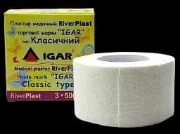 Пластир катушка медичний Igar RiverPlast Класичний 3 x 500 см. Бавовняна основа
