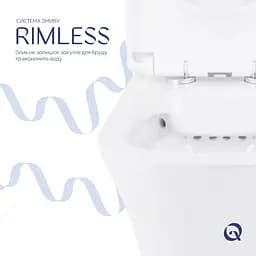 Унітаз підлоговий Qtap Presto Quadro Rimless з сидінням Slim Duroplast/ Soft-close/ Quick Release QT24221215AW - мініатюра 4