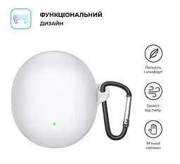 Силіконовий чохол для навушників OPPO Enco Air3, Hang Case, білий, ультратонкий захисний кейс товщиною 2 мм, захист від подряпин, пилу та ударів, компактний, з карабіном для кріплення, ArmorStandart (ARM79941) - мініатюра 2