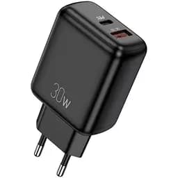 Зарядний пристрій для смартфона Kakusiga KSC668 dual port 30W QC3.0 чорний - мініатюра 2