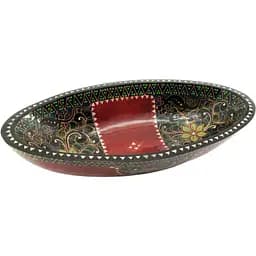 Братина з цільного дерева інкрустована перламутром 33.5х17.5х7 см