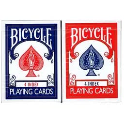 Карты игральные United States Playing Card Company Bicycle 4 index (+4 routines) (red blue) (ВР_КГБ4)