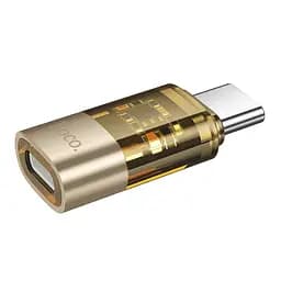 Адаптер перехідник Hoco UA36D Type-C to Lightning золотистий - мініатюра 4