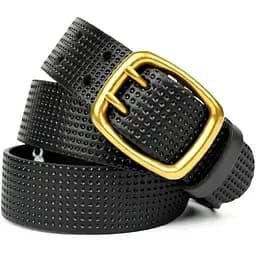 Ремінь шкіряний Sergio Torri широкий з тисненням перфорація 40 мм acs0032071