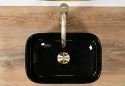 Умивальник Rea Belinda mini накладний black REA-U8004, Чорний - мініатюра 4
