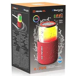 Портативна колонка REAL-EL X705 5W Bluetooth TWS, RGB, RED - мініатюра 5