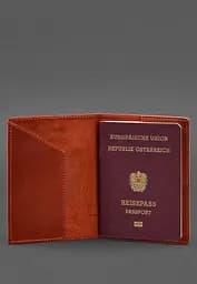 Шкіряна обкладинка для паспорта з австрійським гербом корал - мініатюра 3