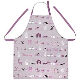 Фартух кухонний Home Line Гав-гав 70x80 см сіро-рожевий (179701)