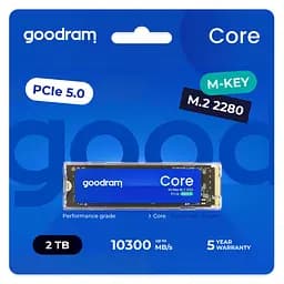 Накопичувач SSD GoodRam m.2 NVMe 2TB Core PCIe 5.0 x4 3D NAND (SSDR-GRC01-2K0-80) - мініатюра 2