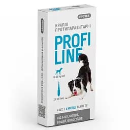 Капли ProVET Profiline для собак 10-20 кг 4 пипетки по 2.0 мл инсектоакарицид
