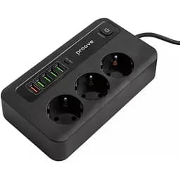 Подовжувач - мережевий фільтр Proove Power Socket PD-03 (3 розетки + 5 USB + 1 Type-C 20W) 2 метри