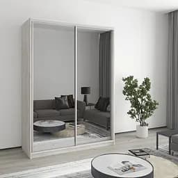 Шафа-купе дводверна MebelStar Стандарт AL 2 Дзеркала 150x60x210 см Аляска сірий (MBS-2563)