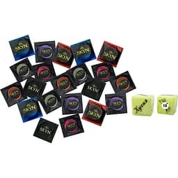 Skyn Infiniti love: Презервативы безлатексные 24 шт. + Неоновые кубики с позами для секса (ROZ6400230349)