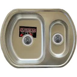 Кухонна мийка Рlatinum 6049D з нержавіючої сталі 0.8 мм овальна 60x49 см сатин (000000379)