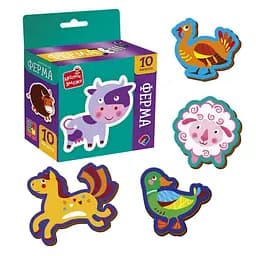 Дитячий набір магнітів "Ферма" Vladi Toys VT3106-36, 10 магнітів - мініатюра 3