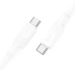 Кабель для заряджання HOCO X84 Solid Type-C to Type-C 1м charging, струм до 3A 60W Білий (52866) - мініатюра 4