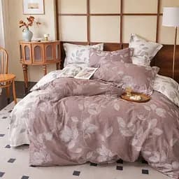 Постельное белье Турция семейка с двумя пододеяльниками 100% котон Діма комплект с компаньоном Наволочки 70 на 70 см Узор листьев