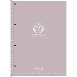 Колледж-блок Student, А4, в клеточку, спираль, 80 л., University international, пудровый (A4-CC-080-6508K)