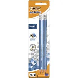 Карандаш чернографитный BIC Evolution Triangle с ластиком 3 шт. (964848)