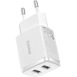 Зарядний пристрій Baseus Compact Charger 2USB 10.5W EU White - мініатюра 3