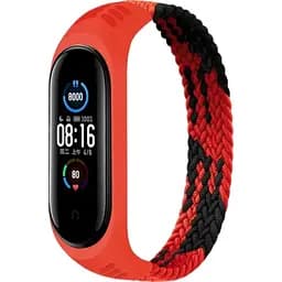 Ремінець BeCover Elastic Nylon Style для Xiaomi Mi Smart Band 5 / Mi Smart Band 6 Size S Black-Red (706135)