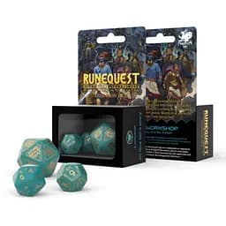Набор кубиков RuneQuest Turquoise & gold Expansion Dice , 3 шт. (SRQE97)