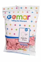 Надувні повітряні кульки Gemar 45 см (18") 25 шт наповнення повітрям або гелієм Розовий - мініатюра 2