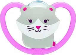 Силіконова пустушка Nuk Space Кішка, 0-6 міс., рожевий (3952332)