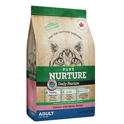 Сухой корм Pure Nurture для взрослых кошек с лососем и ячменем 8 кг