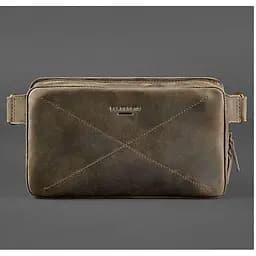 Шкіряна поясна сумка Dropbag Maxi темно-коричнева Crazy Horse