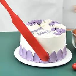 Шпатель кондитерський силіконовий лопатка кондитерська для торта 24 см, Kitchen Master Салатовий 87105 - мініатюра 5