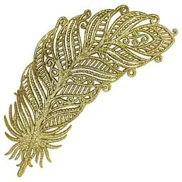 Ялинкова іграшка MIS LT Перо 7,5х15,5Х1,5 см золотий