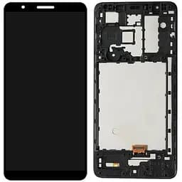 Дисплей Samsung A013 Galaxy A01 Core чорний, оригінал PRC, з рамкою