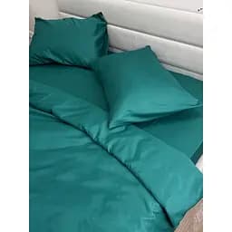 Комплект постільної білизни Ecotton Dark Green півтораспальний полісатин темно-зелений (25309) - мініатюра 5