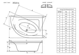 Ванна акрилова Radaway Mistra 150x100 ліва + ніжки (WA1-07-150x100L) - мініатюра 3