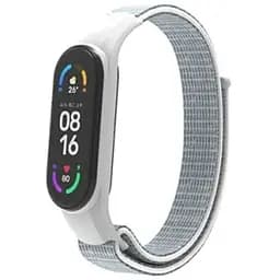 Ремешок Nylon Mi Band 3/4/5/6/7 Серебристый (04)