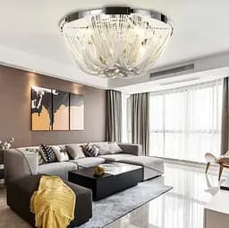 Потолочная хромированная люстра с переплетенными цепочками Ø 50 см Ст. CSA 34-500 SL Line F