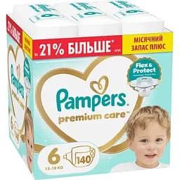 Подгузники Pampers Premium Care Размер 6 (13-18 кг) 140 шт.