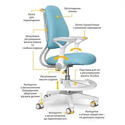 Дитяче крісло Evo-Kids Mio Ergo Blue (Y-507 KBL) - мініатюра 3