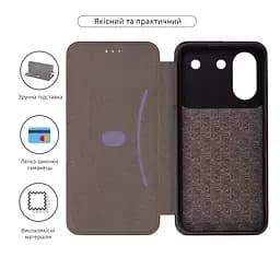 Чехол-книжка для ZTE Blade A54 4G, G-Case, черный, кожаный чехол-книжка из экокожи (PU) и TPU, с магнитом, с подставкой и вместительным кардхолдером, противоударный, защита всего корпуса, ArmorStandart (ARM70731) - мініатюра 3