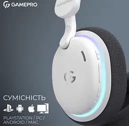 Игровые беспроводные наушники GamePro HSW-250 7.1 Bragi Asgard RGB Tri-Mod White - мініатюра 15