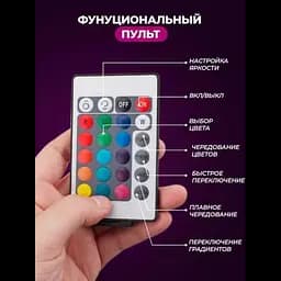 Світлодіодна USB, Bluetooth LED стрічка RGB 5050 вологостійка з пультом 5 метрів LotusLantern - мініатюра 2